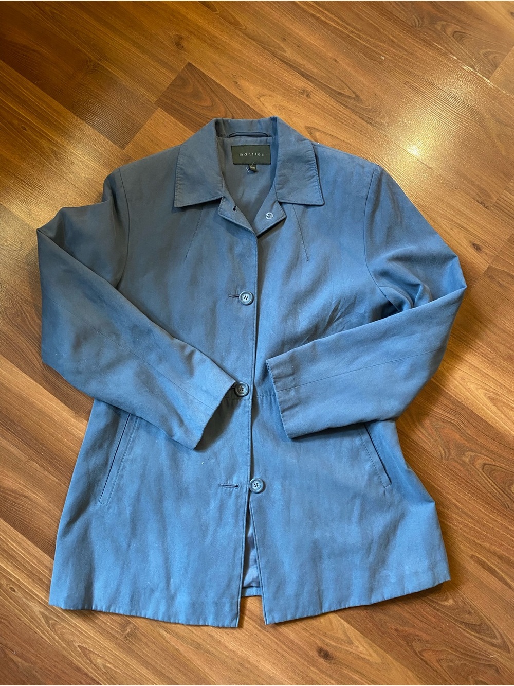 Vintage Faux Suede Blue Jacket M